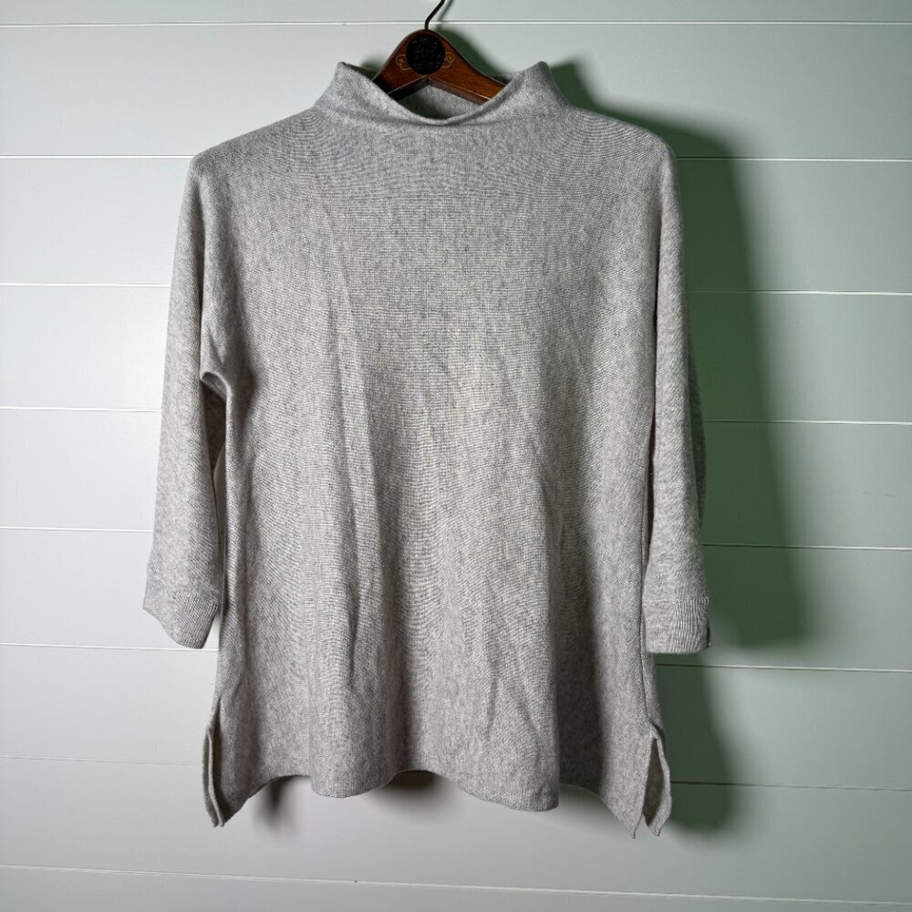 Kinross 100% Cashmere Sweater In Heathered Oatmeal Sz M